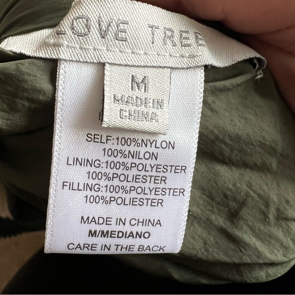 Love Tree Olive Green Longline Quilted Reversible Sherpa Teddy Winter Coat - Picture 6 of 6